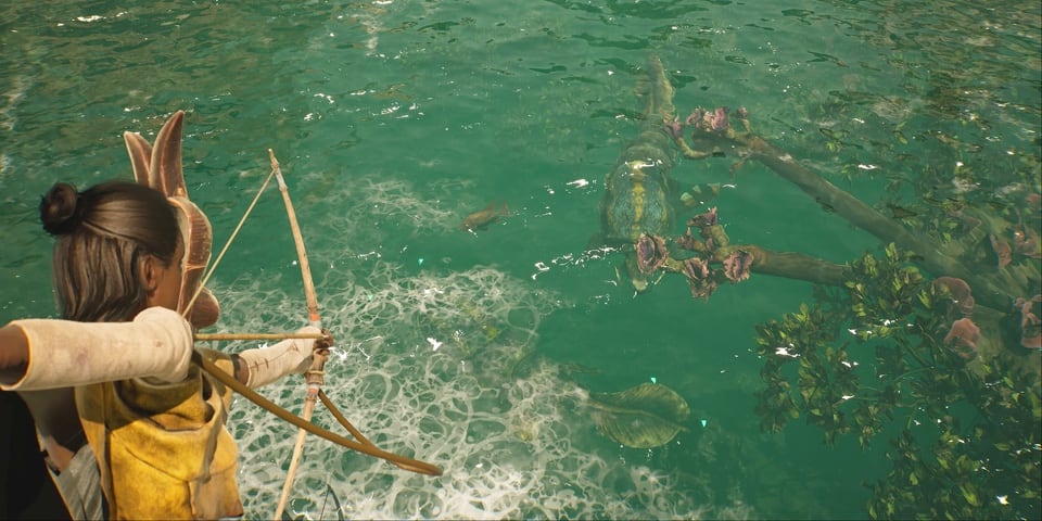 Towers of Aghasba firing bow into the water to fish